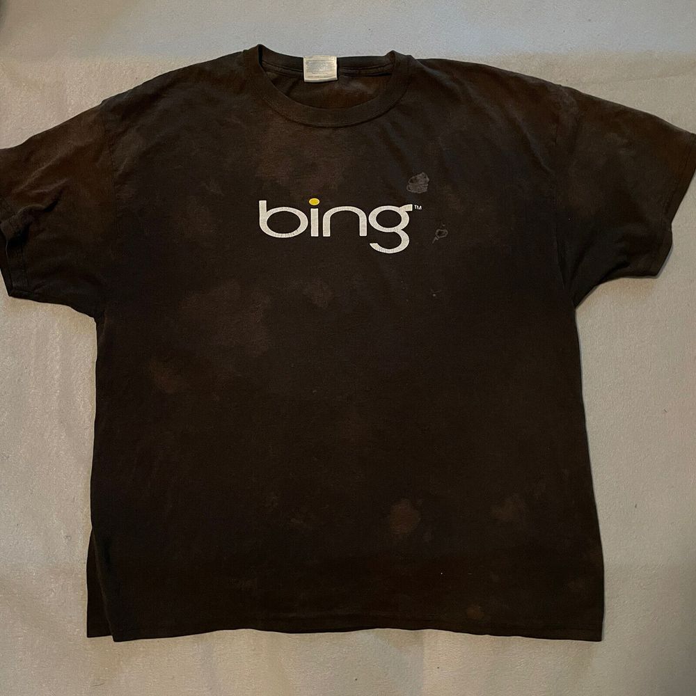 Vintage Bing Search Engine‎ Microsoft Black T-shirt Mens Size XL Hanes